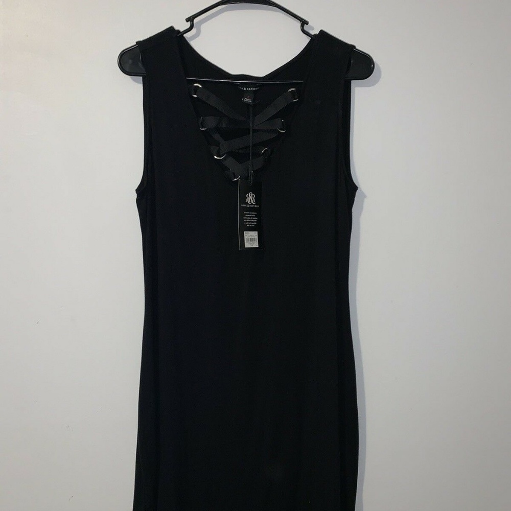 Rock & Republic Black Lace Up Front Dress NWOT